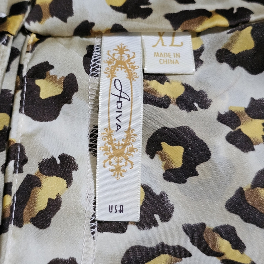 Adiva Leopard Print Sleeveless Silky Top Womens XL - Picture 10 of 11